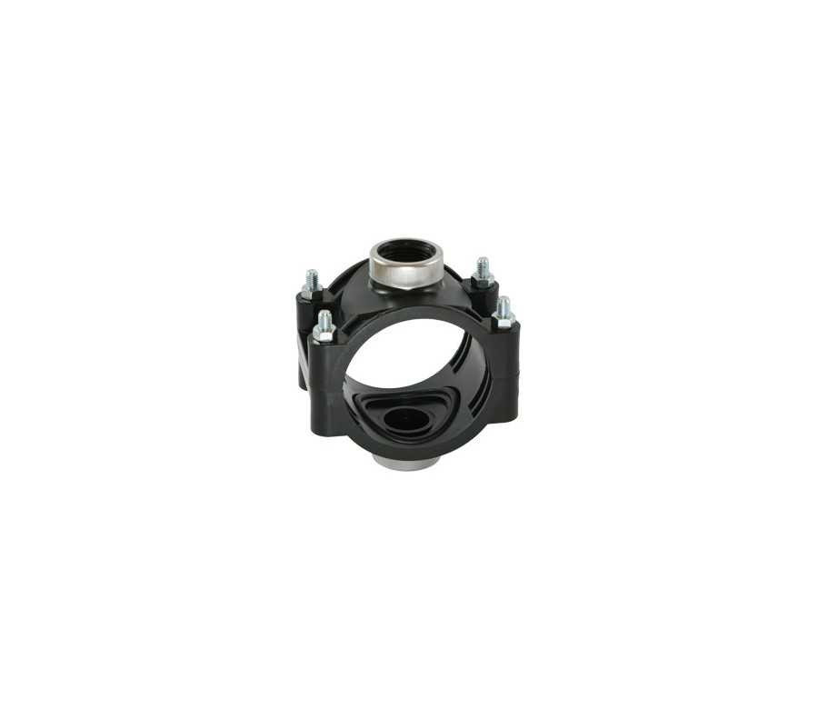 Presa a staffa doppia PN12.5, per tubi in PE e PVC, con anello di rinforzo