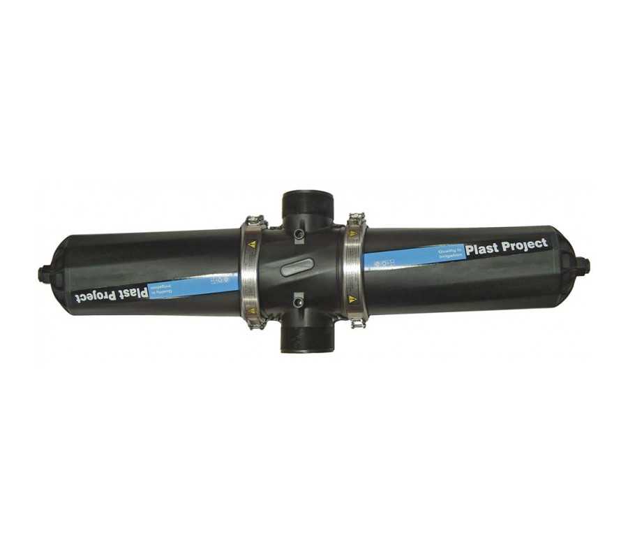 Filtro doppio corpo con fascia INOX, 4" SUPER con cartuccia a rete INOX